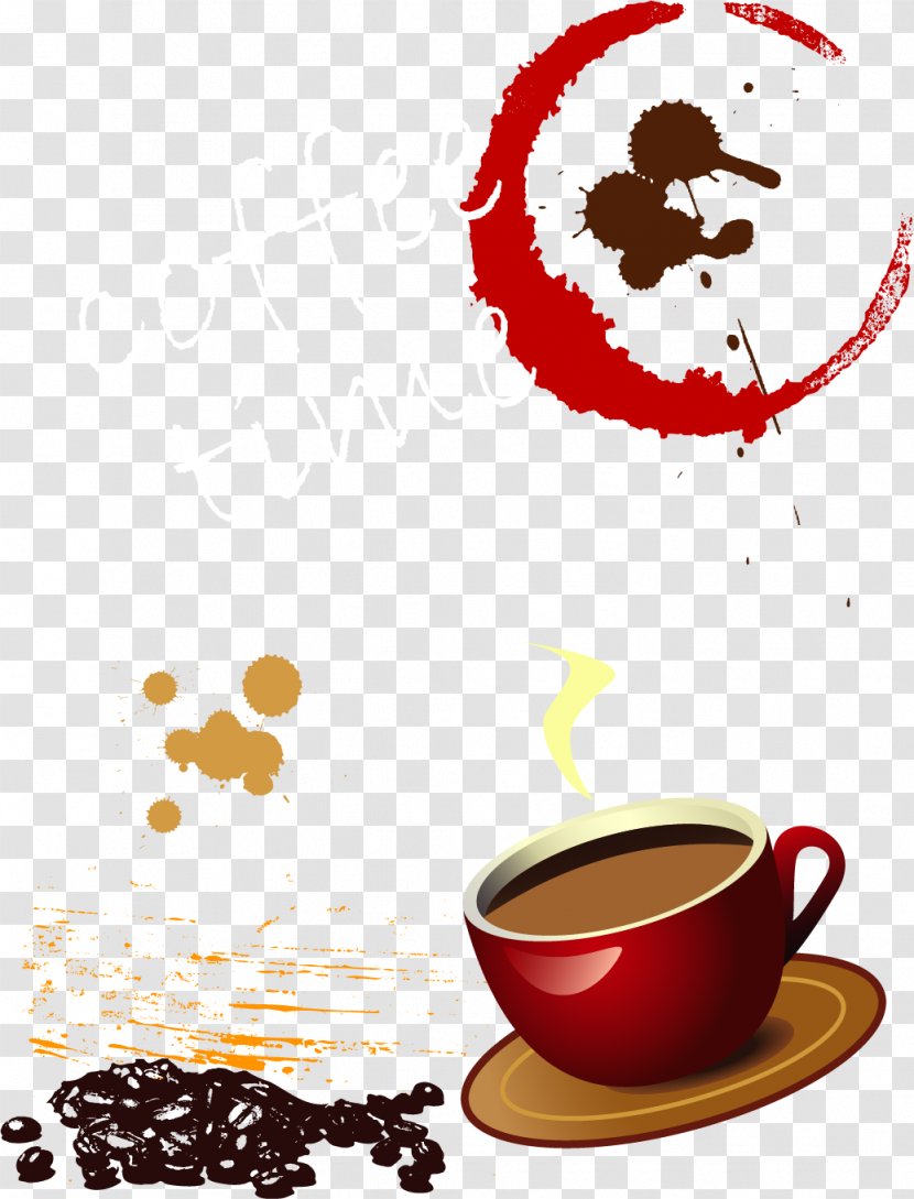 Coffee Cup Cafe Bean - Flavor - Vector Painted Scalding Transparent PNG