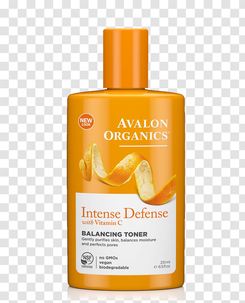 Toner Avalon Organics Intense Defense Vitamin C Renewal Cream Facial CLEANSING GEL Cosmetics - Ricinus Seed Transparent PNG