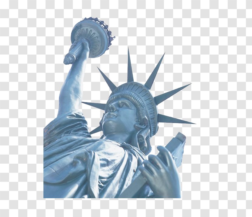 Statue Of Liberty Microsoft PowerPoint Template Presentation - Art - Blue Transparent PNG