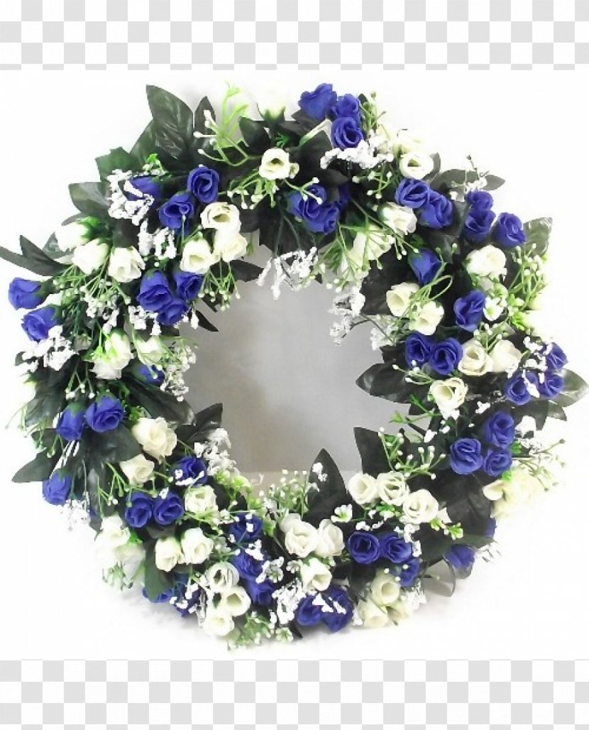 Cut Flowers Wreath Floral Design Artificial Flower - Blue - Wedding Transparent PNG
