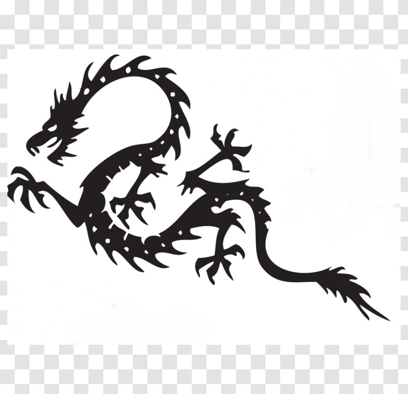 Clip Art Vector Graphics Dragon Image Tattoo - Monochrome Transparent PNG