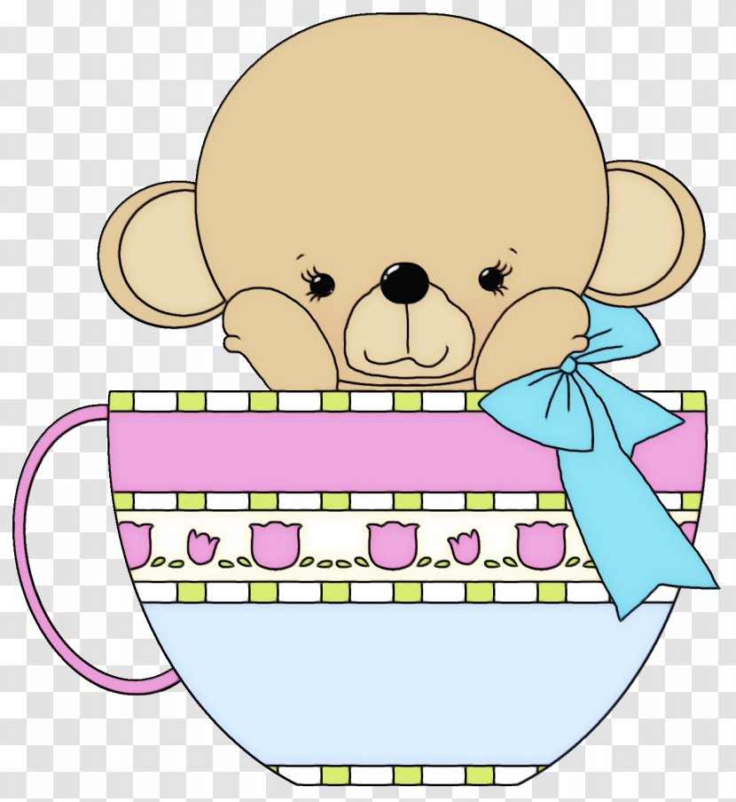 Teddy Bear - Watercolor - Sticker Smile Transparent PNG