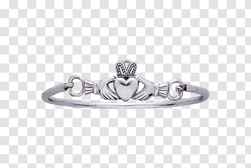Sterling Silver Claddagh Ring Jewellery Bracelet - Platinum Transparent PNG