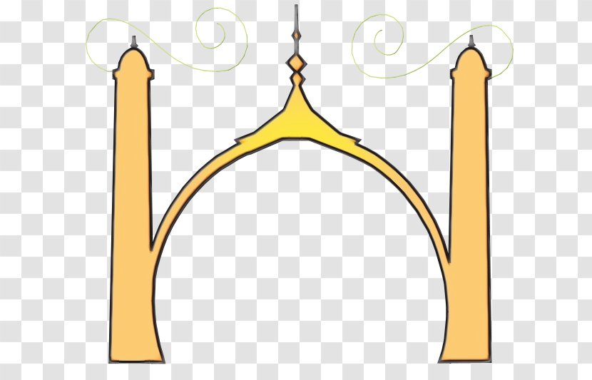Yellow Line Arch Architecture Clip Art - Clothes Hanger Transparent PNG