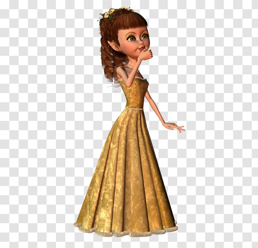 Brown Hair Gown Character - Frame - Pjs Transparent PNG