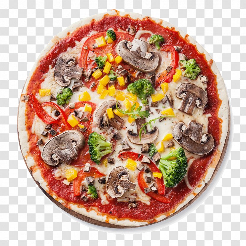 Detroit-style Pizza Italian Cuisine New York-style Vegetarian - Basil - Slice Transparent PNG