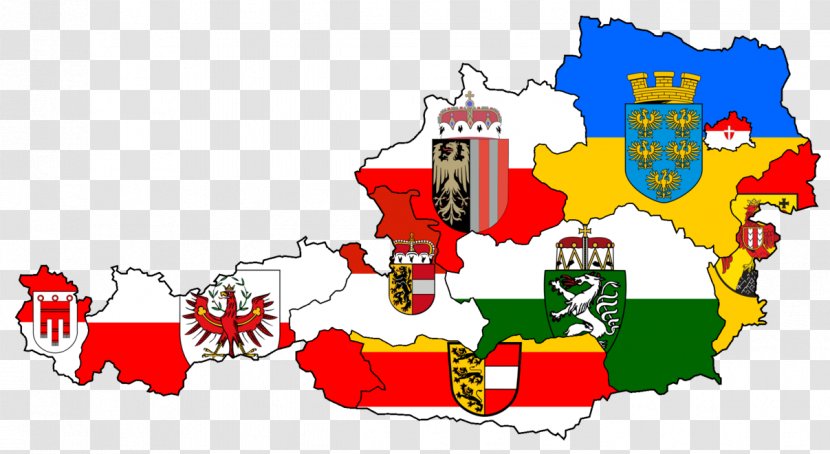 Flags And Coats Of Arms The Austrian States Austria-Hungary Flag Austria Map - Cliparts Transparent PNG