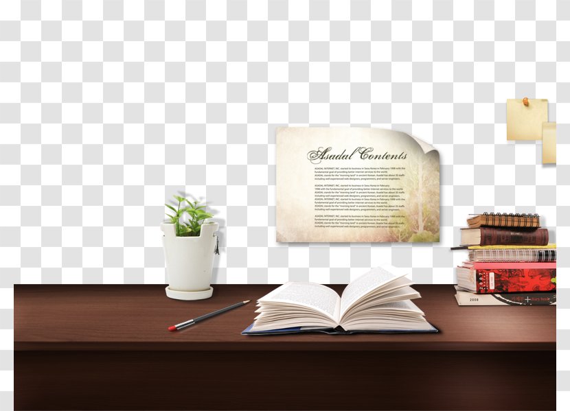 Pencil Desktop Computer Wireless Speaker - Lamp - Potted Desk Books Pile Of Newspapers Transparent PNG