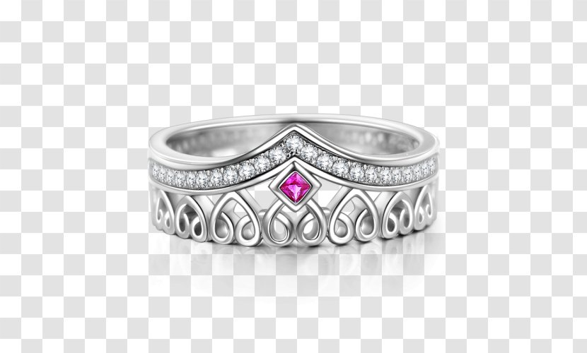 Ring Ruby Silver Tiara Crown - Diamond Transparent PNG