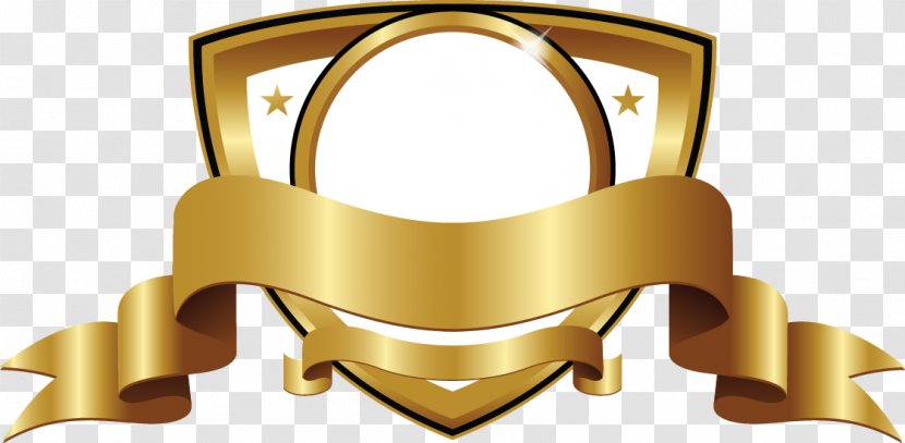 Gold - Coat Of Arms - Shield Ribbon Border Transparent PNG