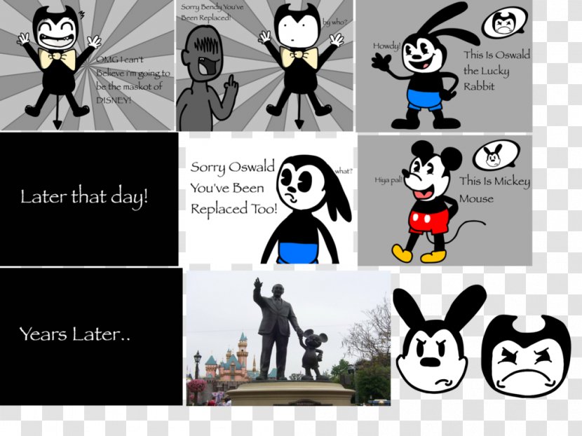 Bendy And The Ink Machine Comics Oswald Lucky Rabbit Mickey Mouse - Fiction - Angel Plush Disney Store Transparent PNG