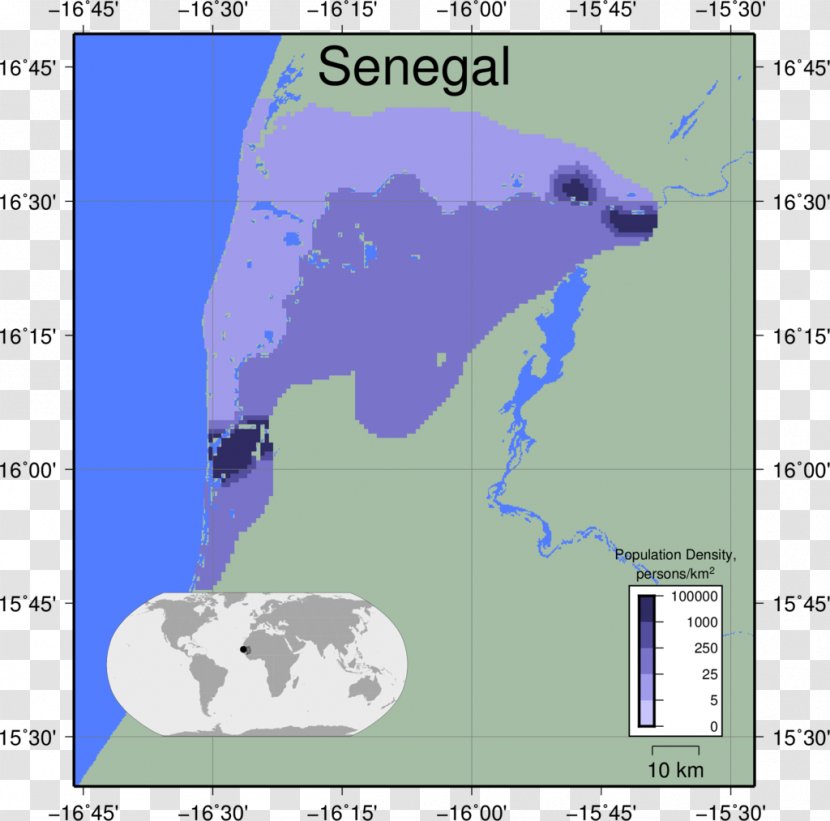 World Map Water Resources Ecoregion - Pentecost - Senegal Transparent PNG