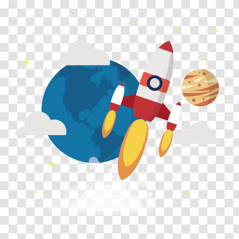 Flat Design - Designer - Space Rocket Vector Material Transparent PNG