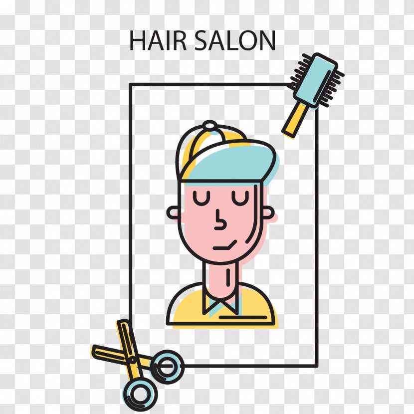 Comb Cartoon Illustration - Scissors - Children Hair Salon Tag Vector Transparent PNG