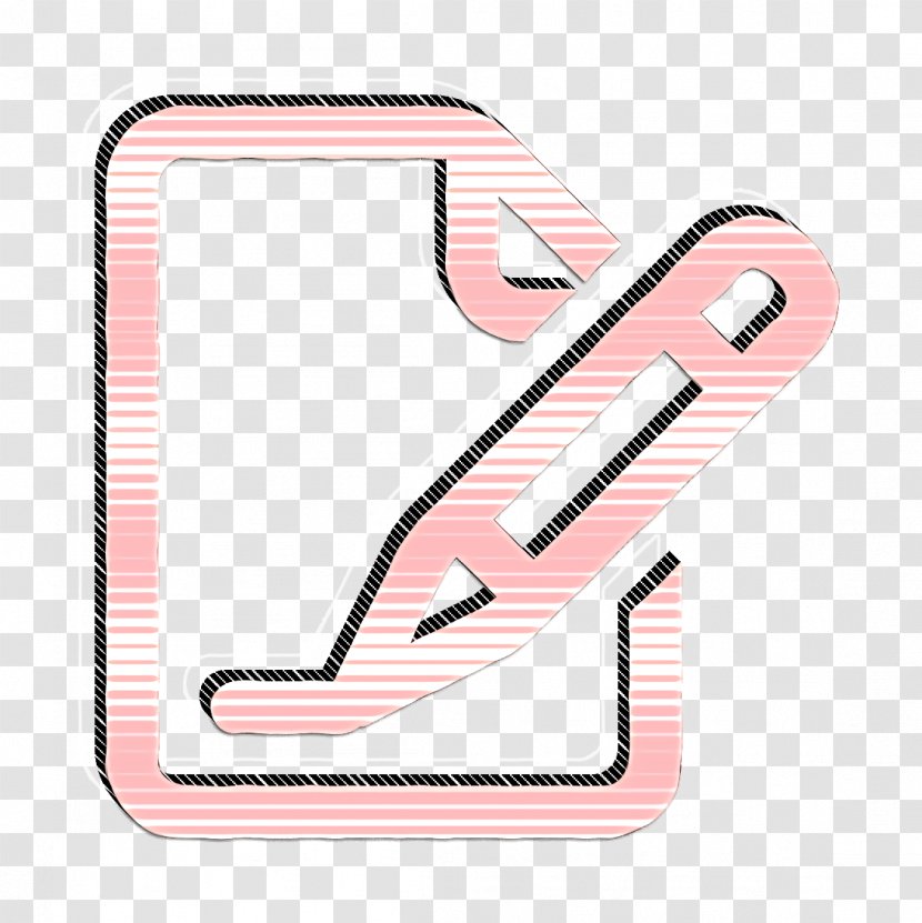 Document Icon Pen Sign - Symbol - Pink Transparent PNG