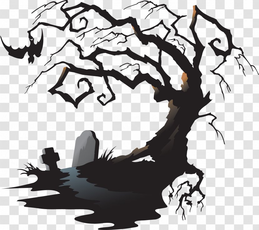 Halloween Costume Party Trick-or-treating - Tree - Strange Grave Withered Western Vector Transparent PNG