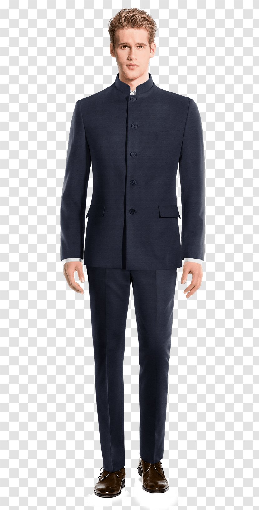 Sport Coat Chino Cloth Pants Blue Upturned Collar - Tuxedo - Costume Homme Transparent PNG