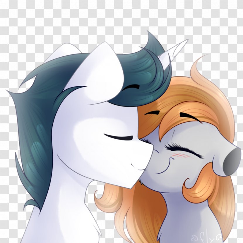 Pony Digital Art Princess Luna - Flower - Cute Kissing Transparent PNG