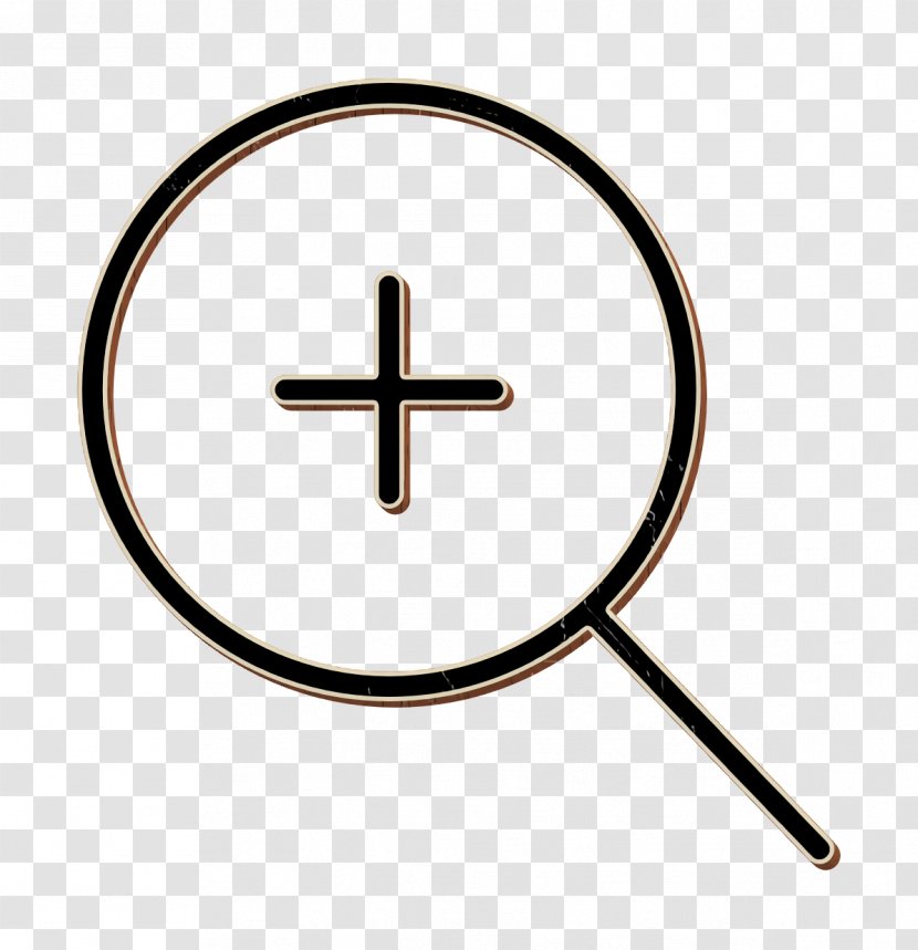 Essential Set Icon Magnifying Glass Zoom In - Sign Cross Transparent PNG