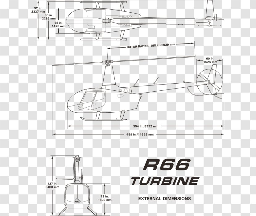 Technical Drawing Robinson R66 Paper Diagram - Artwork - Design Transparent PNG