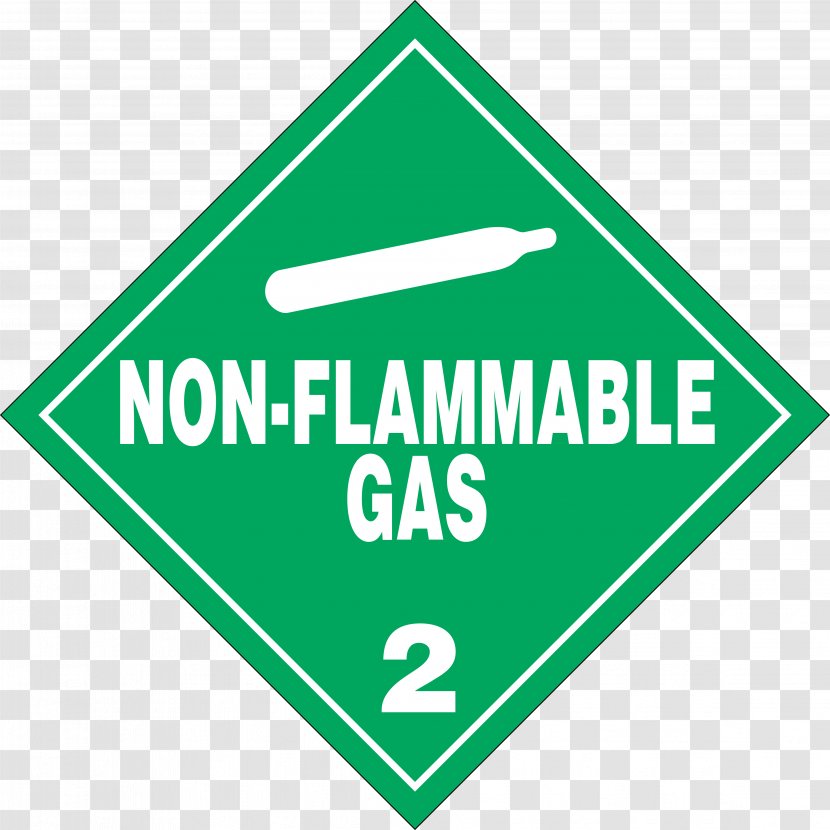 Combustibility And Flammability HAZMAT Class 2 Gases Placard Dangerous Goods - Sticker - Hazmat Cliparts Transparent PNG