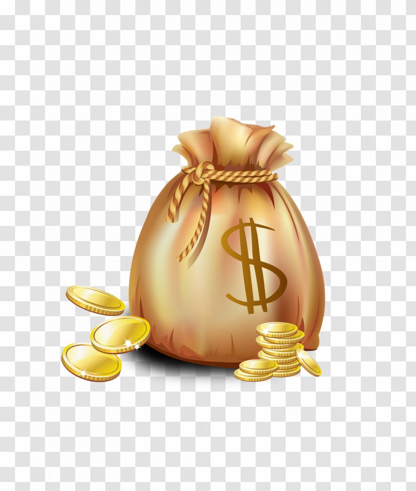 Gold Coin Bag - Purse Transparent PNG