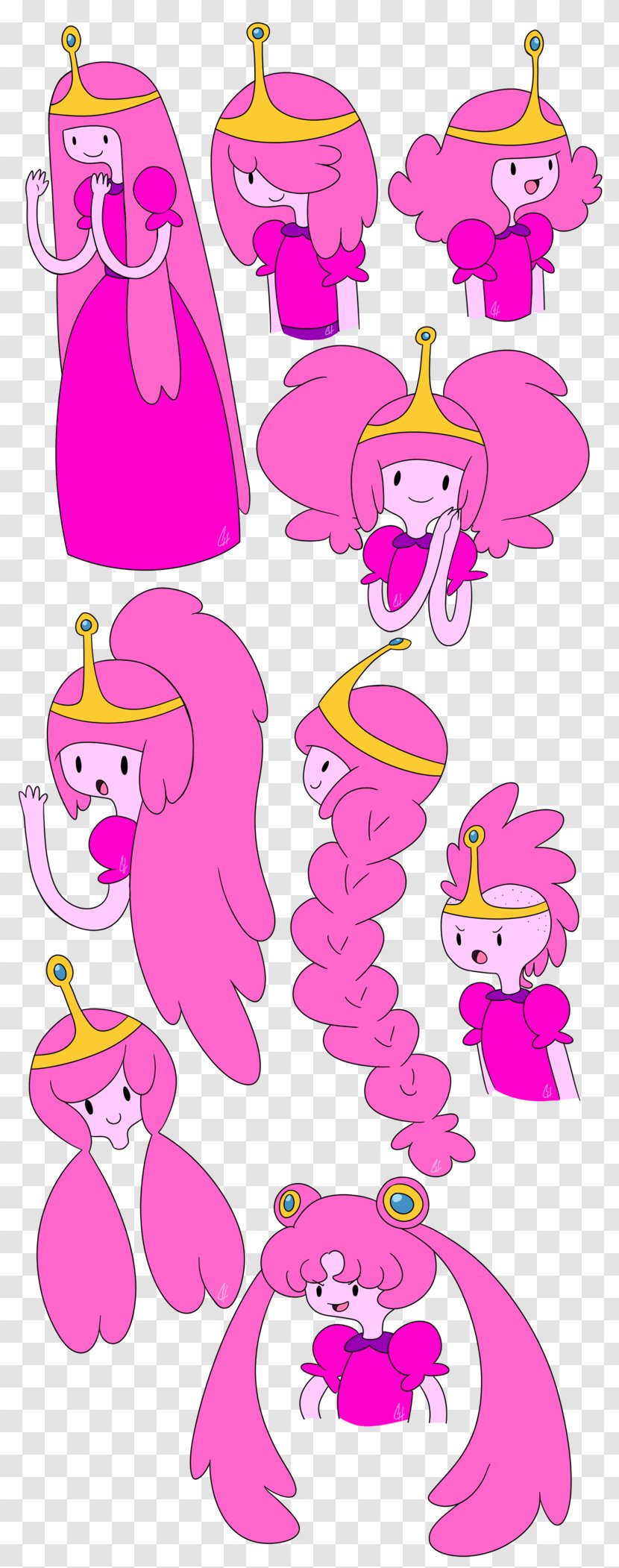 Princess Bubblegum Chewing Gum Hairstyle Character Fan Art - Purple Transparent PNG