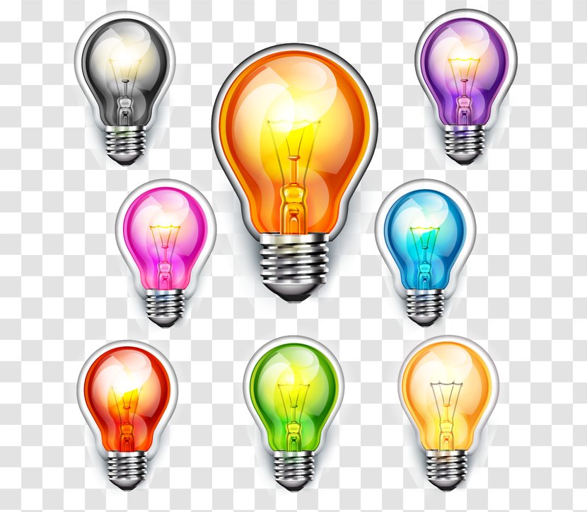 Incandescent Light Bulb Color - Fluorescent Lamp - Cartoon Transparent PNG