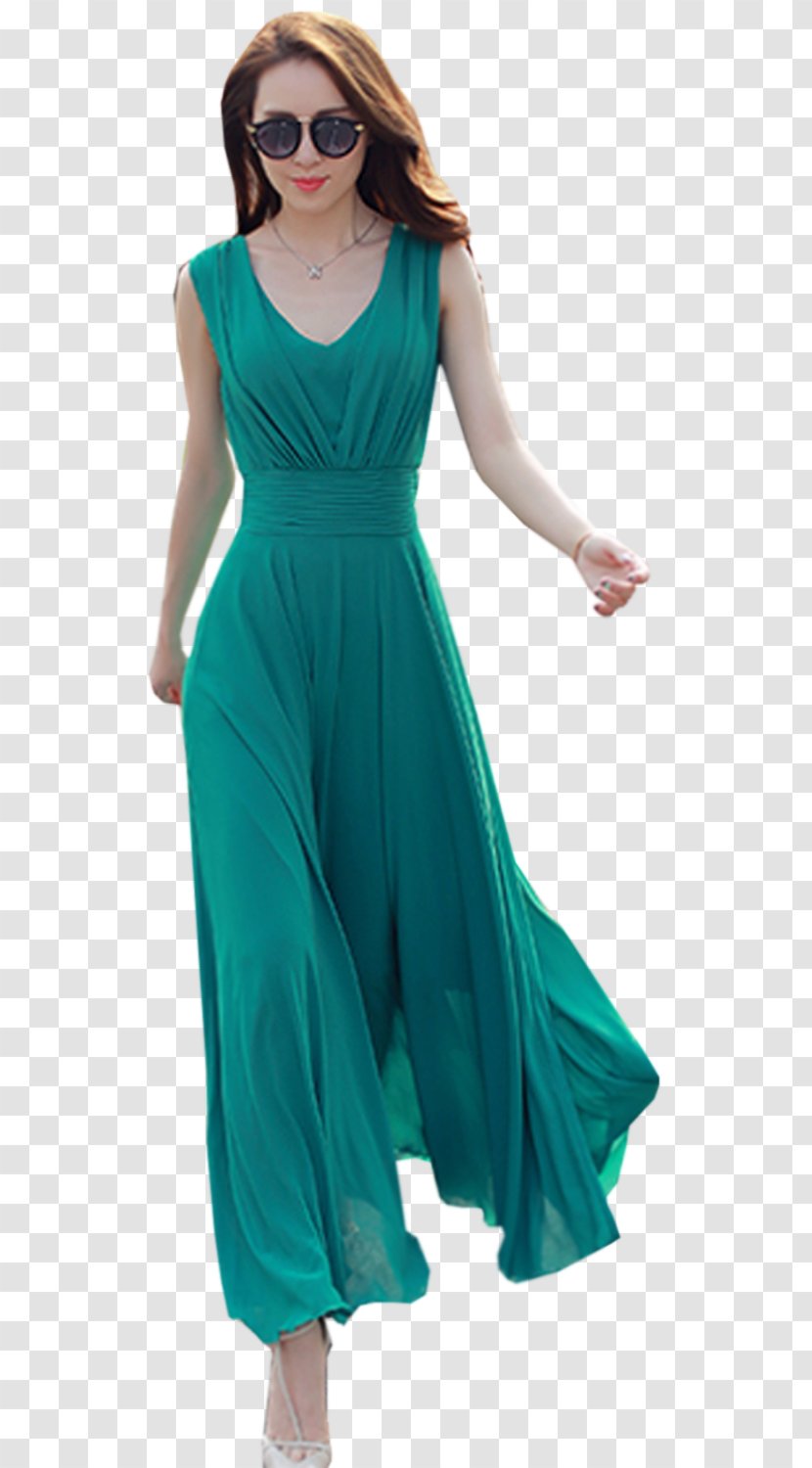 Wedding Dress Evening Gown Woman - Aqua - Long Skirt Transparent PNG