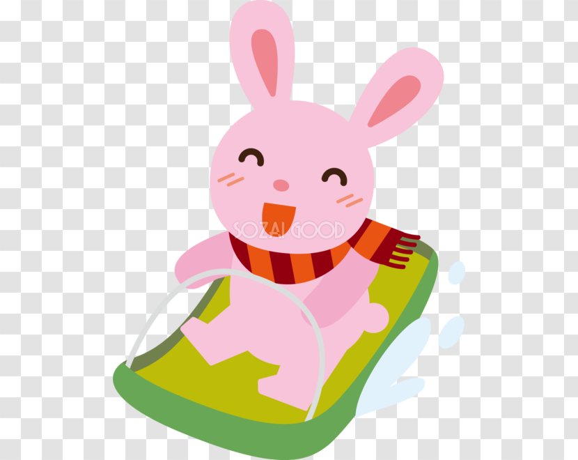 Rabbit Easter Bunny Clip Art - Sled - Ai.zip Transparent PNG