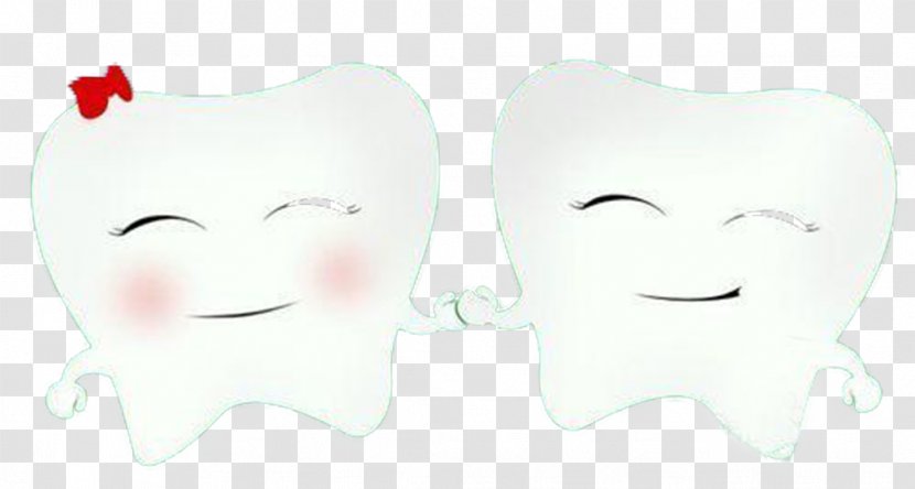 Tooth Cartoon Jaw Illustration - Heart - Couple Teeth Transparent PNG