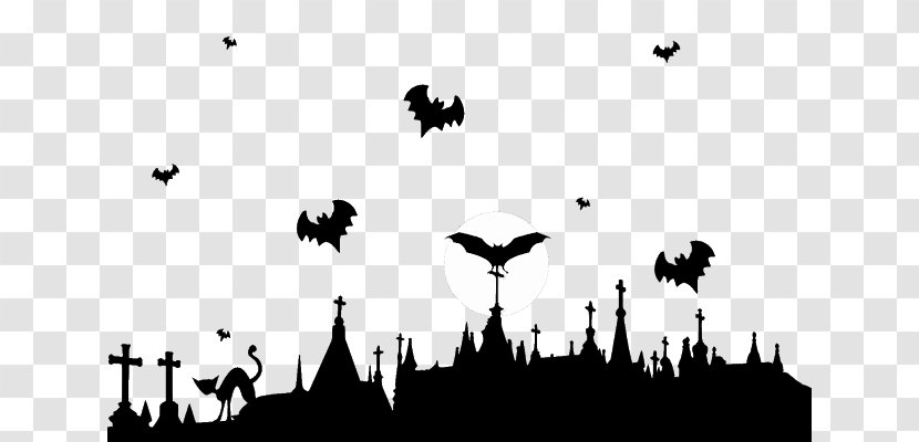 Hello Kitty Halloween Clip Art Image Party - Silhouette - Graveyard Transparent PNG