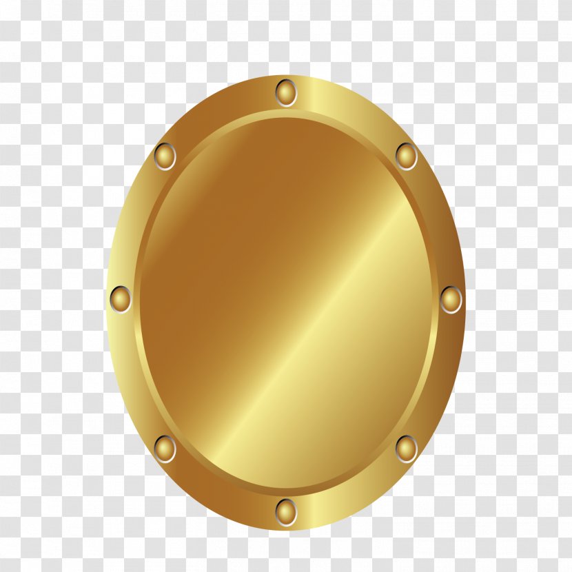 Metal Brass Designer - Gold - Round Map Transparent PNG