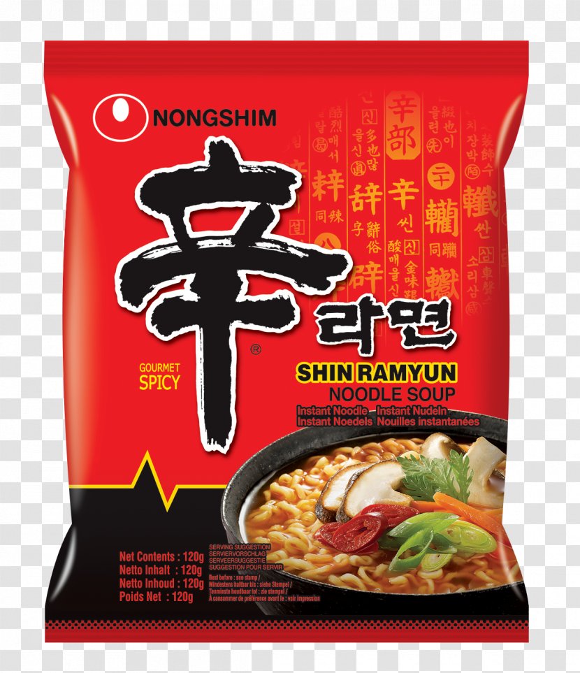 Instant Noodle Ramen Korean Cuisine Shin Ramyun Nongshim - Chinese Noodles Transparent PNG