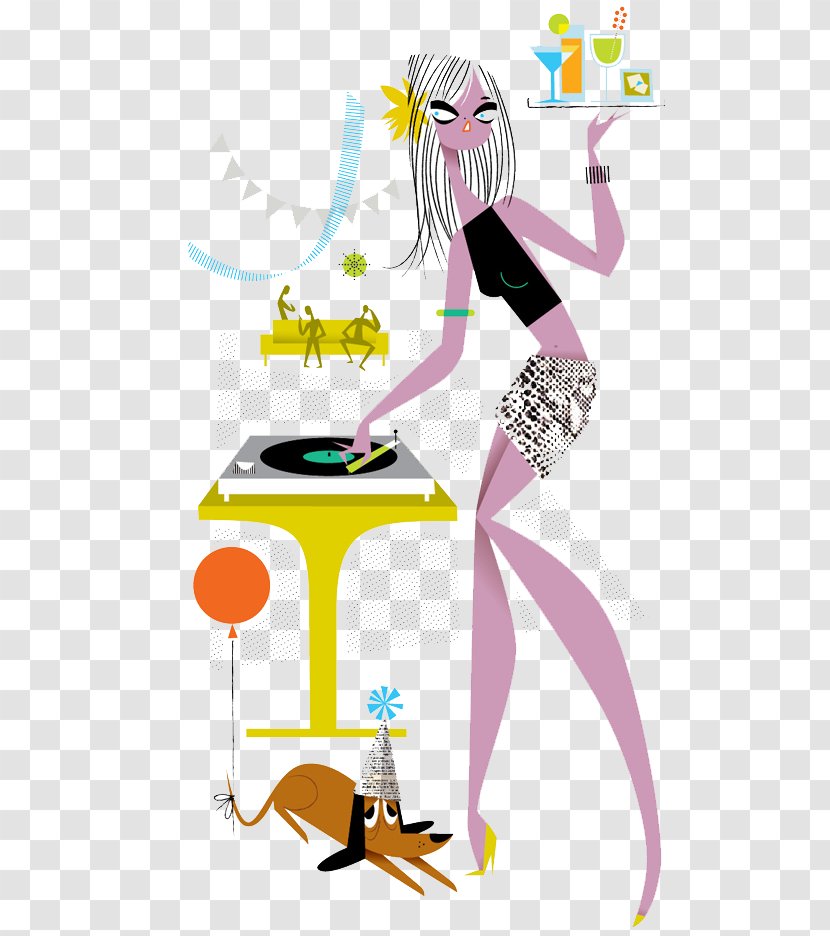 Disc Jockey Cartoon Clip Art - Frame - DJ Party Transparent PNG