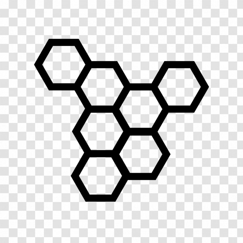 Beehive Honeycomb Clip Art - Black - Bee Transparent PNG