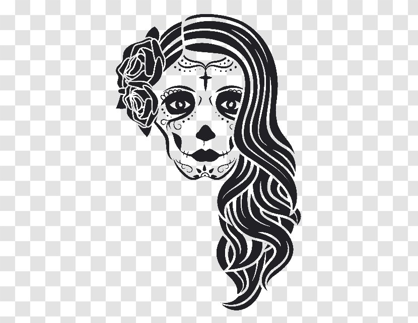 Death La Calavera Catrina Day Of The Dead Clip Art - Head - Skull Transparent PNG