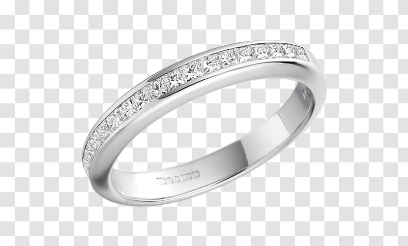 Eternity Ring Wedding Princess Cut Diamond - Engagement - Platinum Transparent PNG