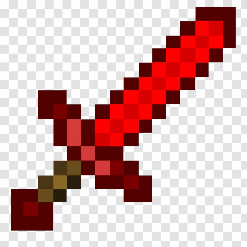 Minecraft: Pocket Edition Red Stone Sword Weapon - Rectangle - Mine Craft Transparent PNG