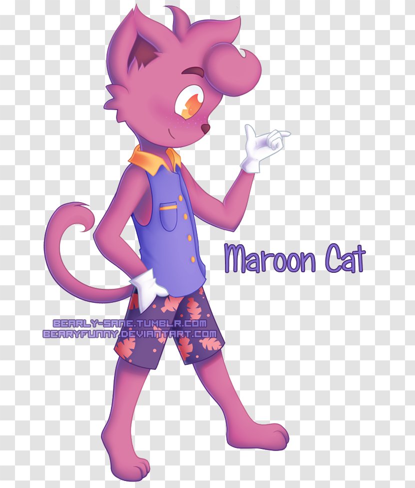 Animated Cartoon Figurine Mascot Character - Pink - Hang In There Cat Transparent PNG