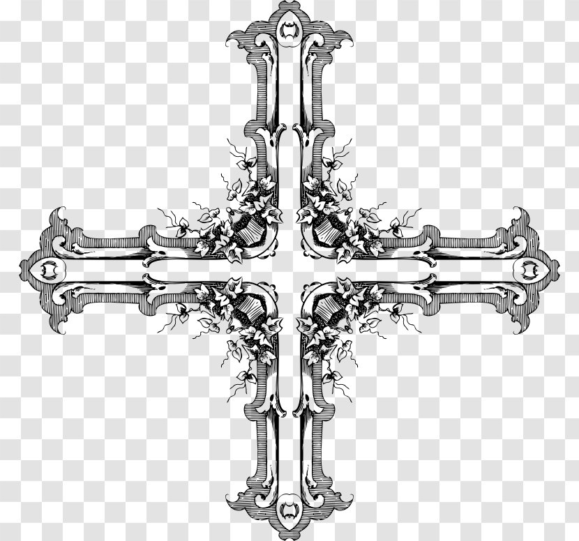 Clip Art - Jewellery - Flower Cross Transparent PNG