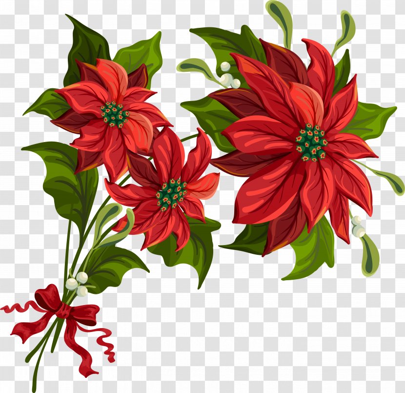 Poinsettia Christmas Clip Art - Flowering Plant - Cliparts Transparent Transparent PNG