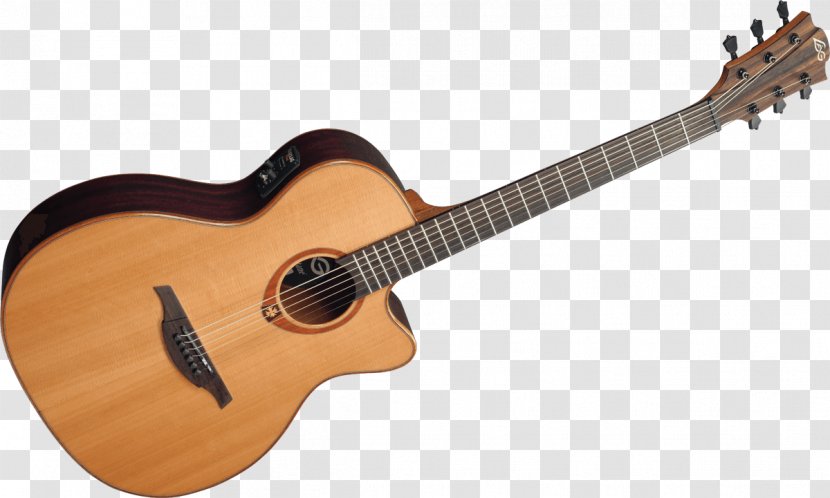 Lag Cutaway Dreadnought Acoustic Guitar - Flower Transparent PNG