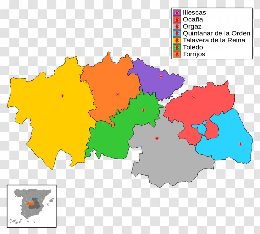 Toledo Talavera De La Reina Ciudad Real Ocaña Villacañas - Map - Toldo Transparent PNG
