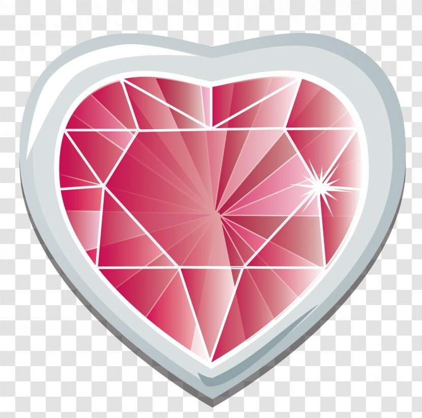 Gemstone Heart Clip Art - Free Content - Heart-shaped Diamond Ornaments Transparent PNG