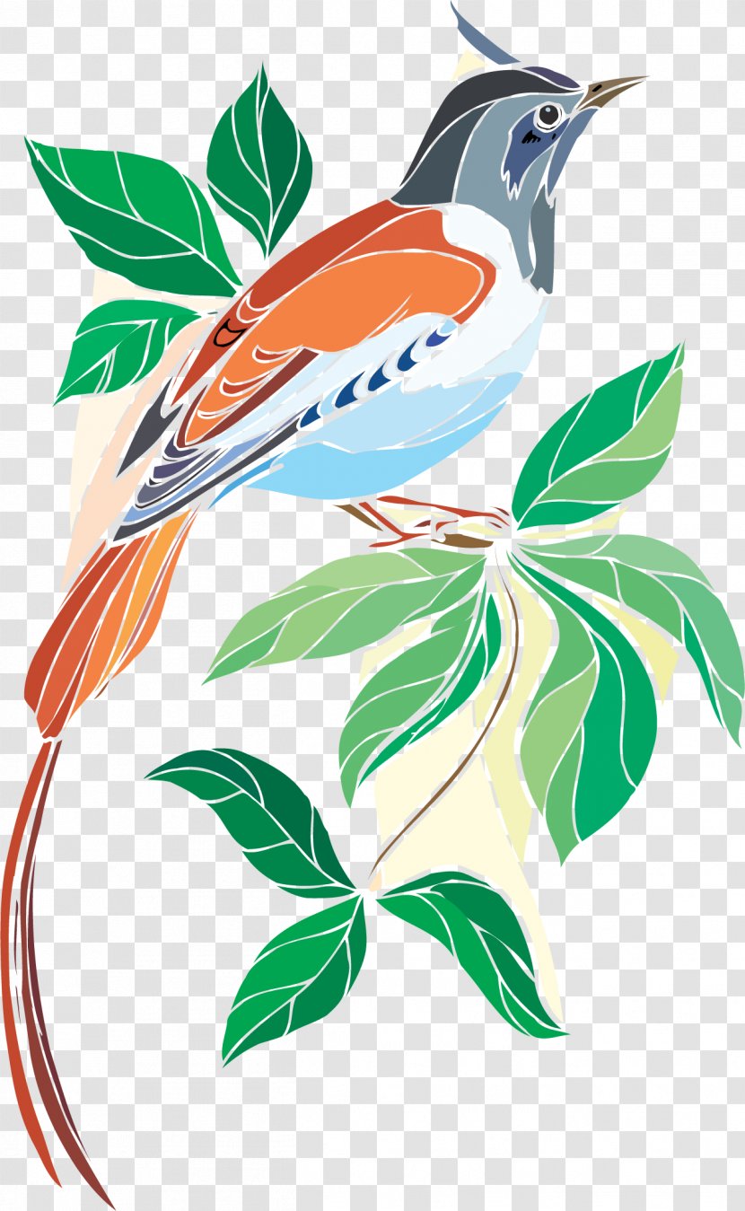 Bird-and-flower Painting Clip Art - Bird And Flower - Vector Hand-painted Flowers Birds Transparent PNG