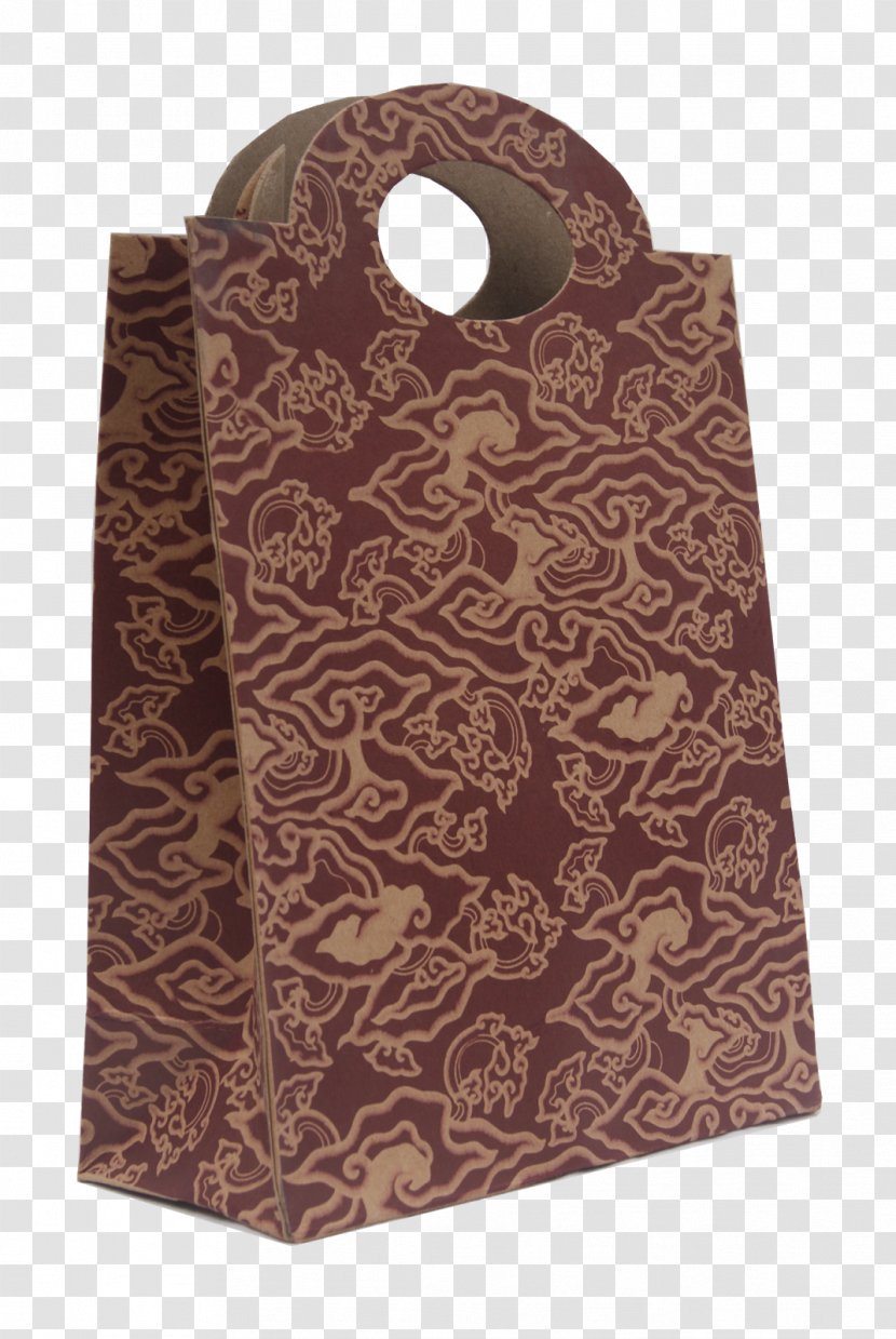 Handbag - Brown - Batik Motif Transparent PNG