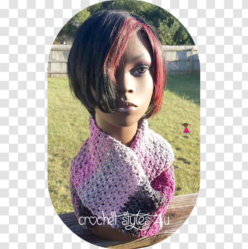 Black Hair Knitting Scarf Purple Brown - Magenta Transparent PNG