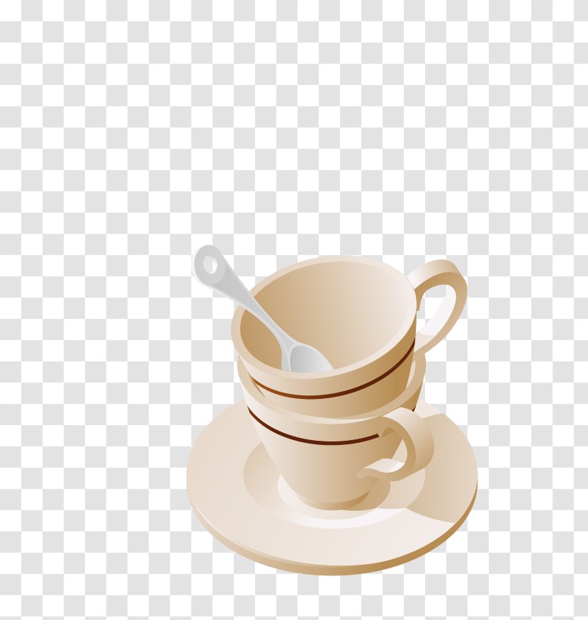 Ice Cream Coffee Cup - Porcelain - Cartoon Spoon Transparent PNG