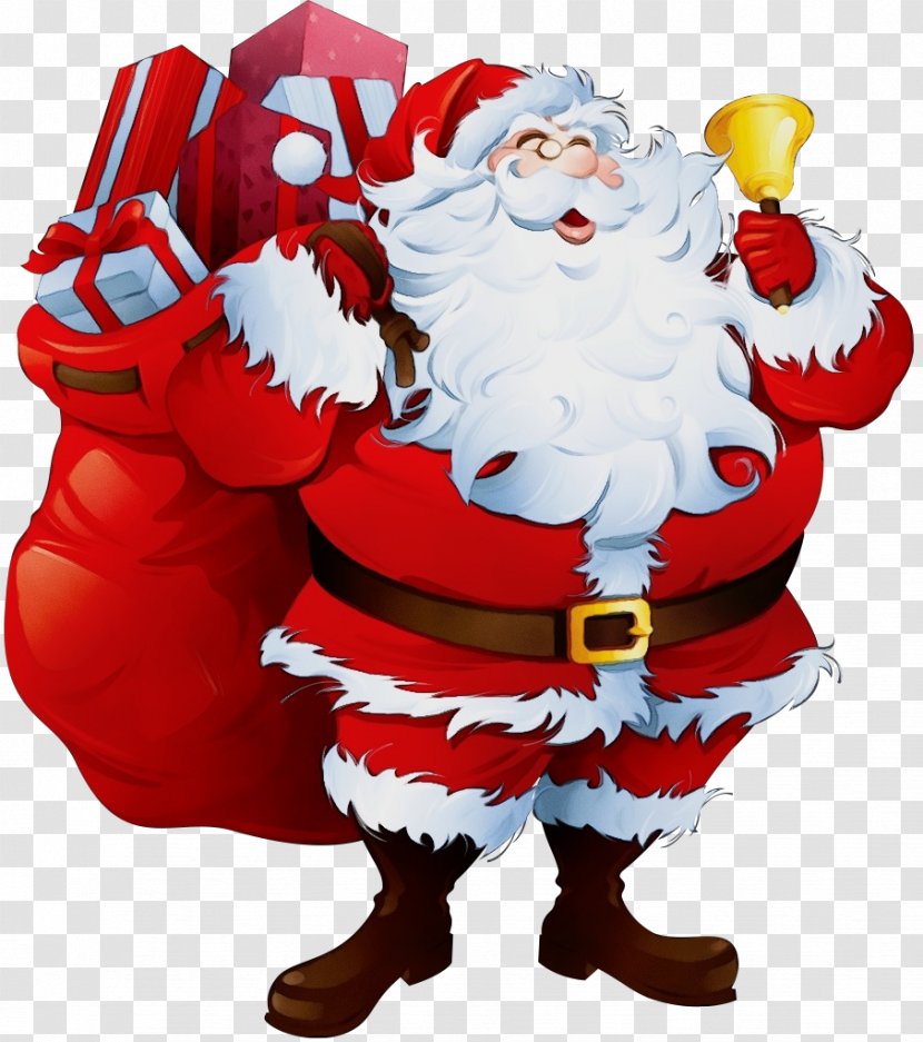 Santa Claus - Watercolor - Wet Ink Transparent PNG